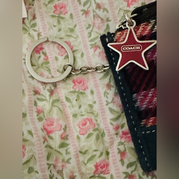 Authentic Coach Vintage Holiday Plaid Keychain Wallet - Red, Blue,& White! NWT! - Picture 6 of 9